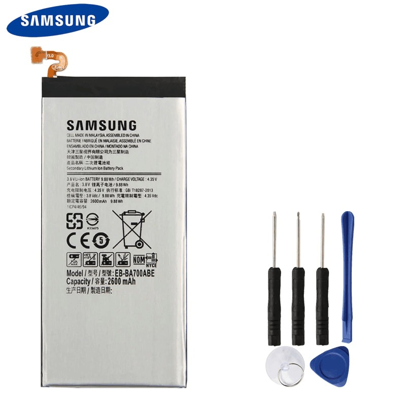 แบตเตอรี่ Samsung Galaxy A7 2015 A700 A700S A700L A700FD ของแท้แบตเตอรี่ EB-BA700ABE 2600mah