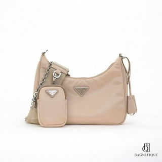 PRADA RE-EDITION 2005 MINI BEIGE NYLON SHW