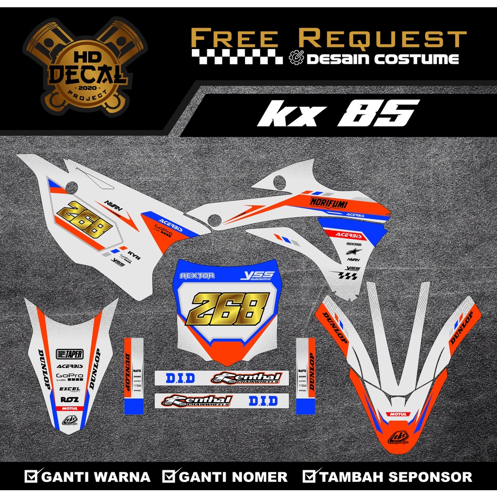 KX 85 FULL BODY DECAL / STANDARD COSTUME DESIGN DUCK