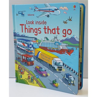 Look inside Things that go เหมาะสำหรับ 4 ขวบ+  Board book กระดาษแข็งทุกหน้า with flaps