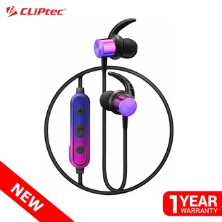 [ส่งฟรีไม่ต้องใช้โค้ด] CLiPtec BBE100 AIR-SPAKX หูฟัง บลูทูธ 5.0 ชุดหูฟังบลูทูธ เสียง Stereo แบบคล้องคอ ต่อเนื่อง 5 ชม.