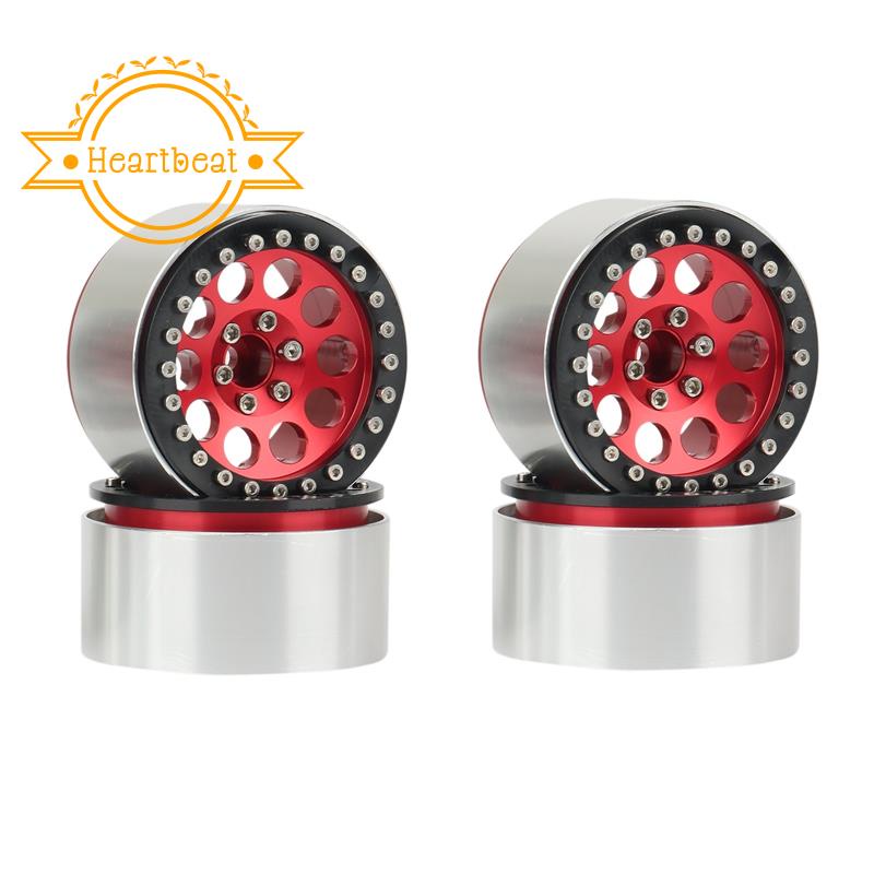 Black Dilwe RC Wheel Rims Alloy Beadlock Wheel Rims Hub Compatible with TRAXXAS TRX-4 1/10 RC Crawler Car 