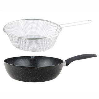 ✨ขายดี✨ ชุดเครื่องครัว กระทะพร้อมตะแกรง Kitchenwares Pan and Colander