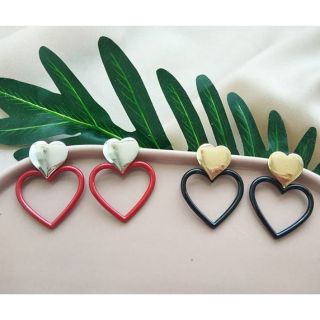 Metal hearts earrings