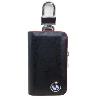 HISO-CAR VIP เคสกุญแจรีโมท ซองรีโมท หนังแท้ สีดำแดง BMW #379
