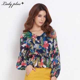 Lady Plus เสื้อชีฟองแขนบอลลูน | Puff Sleeve Chiffon Blouse