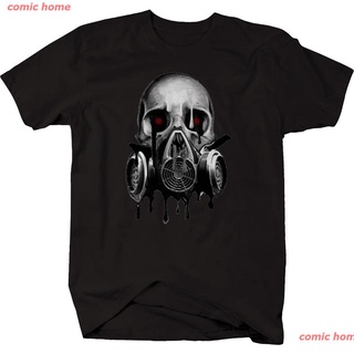 2022 Melting Skull Gas Blood Red Eyes T-shirt เสื้อยืดผู้ชาย ดพิมพ์ลาย เสื้อยืดผ้าฝ้าย คอกลม cotton แฟชั่น discount