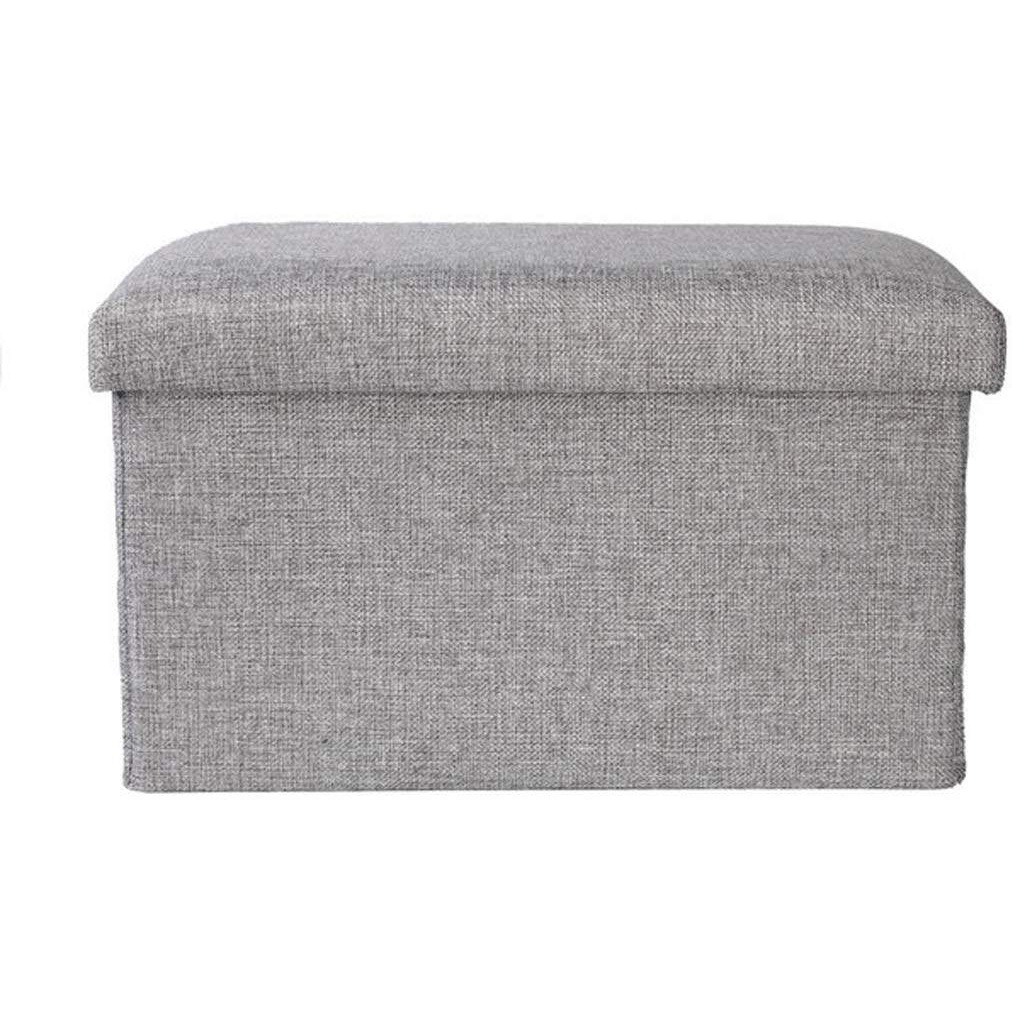 SOKE Linen Folding Storage Ottoman Cube Footrest Seat Foot Rest Seat,Clutter Toys Collection