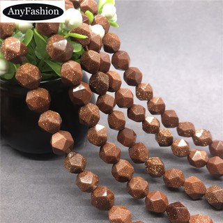 Gold Sand Stone Beads ทองทรายหินลูกปัด 6-12 มิลลิเมตรเหลี่ยมเพชรพลอยหินธรรมชาติตัดอัญมณีเรขาคณิต DIY