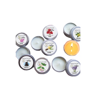 [5.5เก็บโค้ดส่งฟรีหน้าร้าน]Aroma soy wax candle ขนาด 15 กรัม เทียนจุดอโรมา เทียนหอม (กลิ่นดอกไม้)