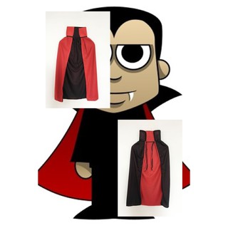 7C126 ชุดเด็ก ผ้าคลุมพ่อมด แดร็กคูล่า แดงดำ Red and Black The Witch or Dracula Cloak Costumes