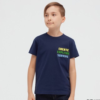 Uniqlo เสื้อยืดแขนสั้น พิมพ์ลาย Minecraft สําหรับเด็กผู้ชาย และเด็กผู้หญิง (UT) 436799 S-5XL