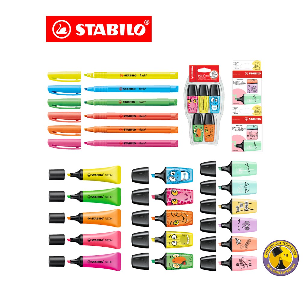 [Official Store] STABILO Neon ปากกา ปากกาเน้นข้อความ ปากกาไฮไลท์ ไฮไลท์ ด้ามนิ่ม