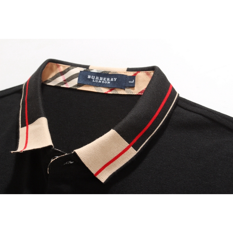 Men Polo Shirt Cotton Short Sleeve Polo Shirt With Bur_berry Plaid Pattern gIOl #1