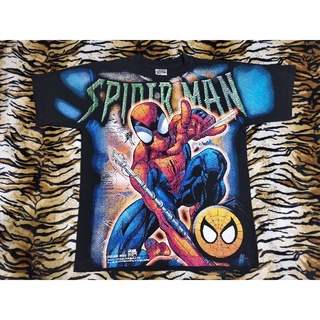 SPIDERMAN COMICS MOVIE OVERPRINT BOOTLEG เสื้อลายการ์ตูนสไปเดอร์แมน