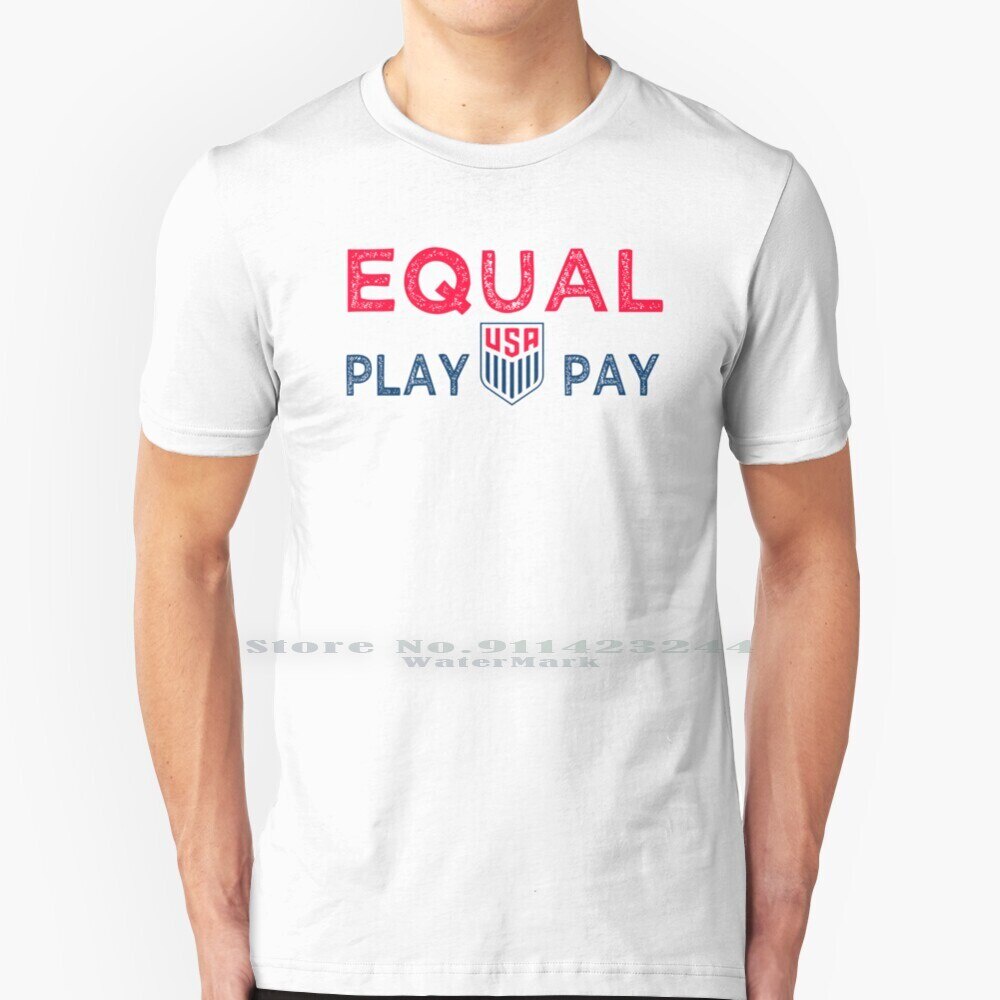 Equal Play Equal Pay T เสื้อ 100% ผ้าฝ้ายแท้ Uswnt Equal Pay Alex Morgan Tobin Heath Empower ผู้หญิง