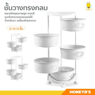 ชั้นเก็บของอเนกประสงค์ shelf with wheels ชั้นวางทรงกลม ชั้นวางของมีล้อ ตะกร้าผัก แบบหมุนได้ 360 องศา