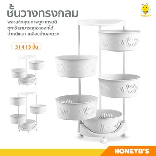 ชั้นเก็บของอเนกประสงค์ shelf with wheels ชั้นวางทรงกลม ชั้นวางของมีล้อ ตะกร้าผัก แบบหมุนได้ 360 องศา