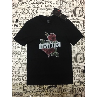 CPS CHAPS MEN TEE เสื้อยืด ชาย GRAPHIC ลาย ROSE ROCKER สีดำ BLACK SIZE S และ M มือ 1 ออก SHOP แท้แน่นอน