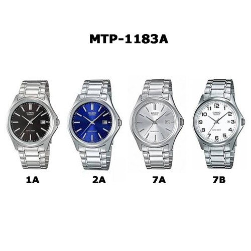 Casio นาฬิกาข้อมือผู้ชาย สายสแตนเลส รุ่น MTP-1183A,MTP-1183A-1A,MTP-1183A-2A,MTP-1183A-7A,MTP-1183A-