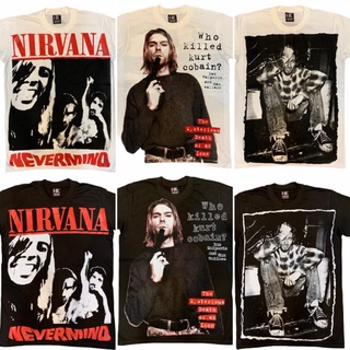 เสื้อยืดแฟชั่น เสื้อวงNirvana Kurt Cobain งานใหม่ สไตล์วินเทจ สกรีนทั้งตัว (M/L/XL)