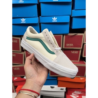 รองเท้าผ้าใบ Vans oldskool สี่ครีมเขียวสินค้ามีพร้อมกล่องรองเท้าแวนรองเท้าผ้าใบสามารถใส่ได้ทั้งหญิงและชาย