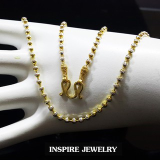 Inspire Jewelry สร้อยคอเม็ดอิตาลี 3มิติ 2กษัติรย์ 2min พร้อมถุงกำมะหยี่