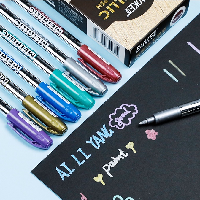 Letit Gold Silver Metallic ปากกากันน้ํา 1.5 มม.ปากกา DIY ปากกาภาพวาดปากกา Craftwork ปากกาเครื่องเขียนโรงเรียนอุปกรณ์