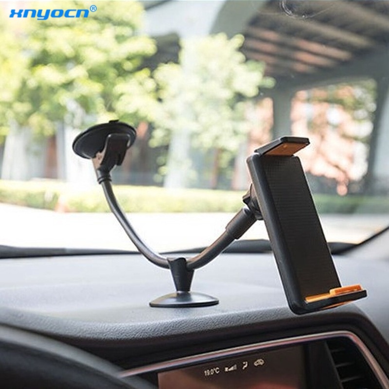 ขาตั้งเอนกประสงค์สำหรับแท็บเล็ตและโทรศัพท์มือถือ ที่ยึดกระจกหน้ารถ ที่ยึดถ้วยดูดในรถ ที่วางโทรศัพท์แบบยาว ที่วางโทรศัพท์แบบยึด PC วงเล็บยึด เหมาะสำหรับ 4 -10 นิ้ว iphone ipad Samsung LG Xiaomi