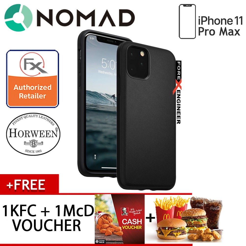 Nomad Active Rugged Case iPhone 11 Pro Max - สีดํา + 1 ชิ้น KFC + McD Cash Voucher [JUST ARRIVED]