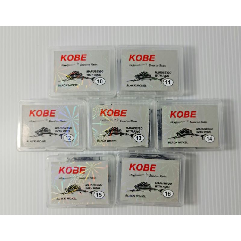 เบ็ดดำตกปลาตรา โกเบ ( KOBE ) เบ็ดมารูไซโก้ แบบมีรู เบอร์ 10 - 16 รุ่นขายเป็นตลับเล็ก