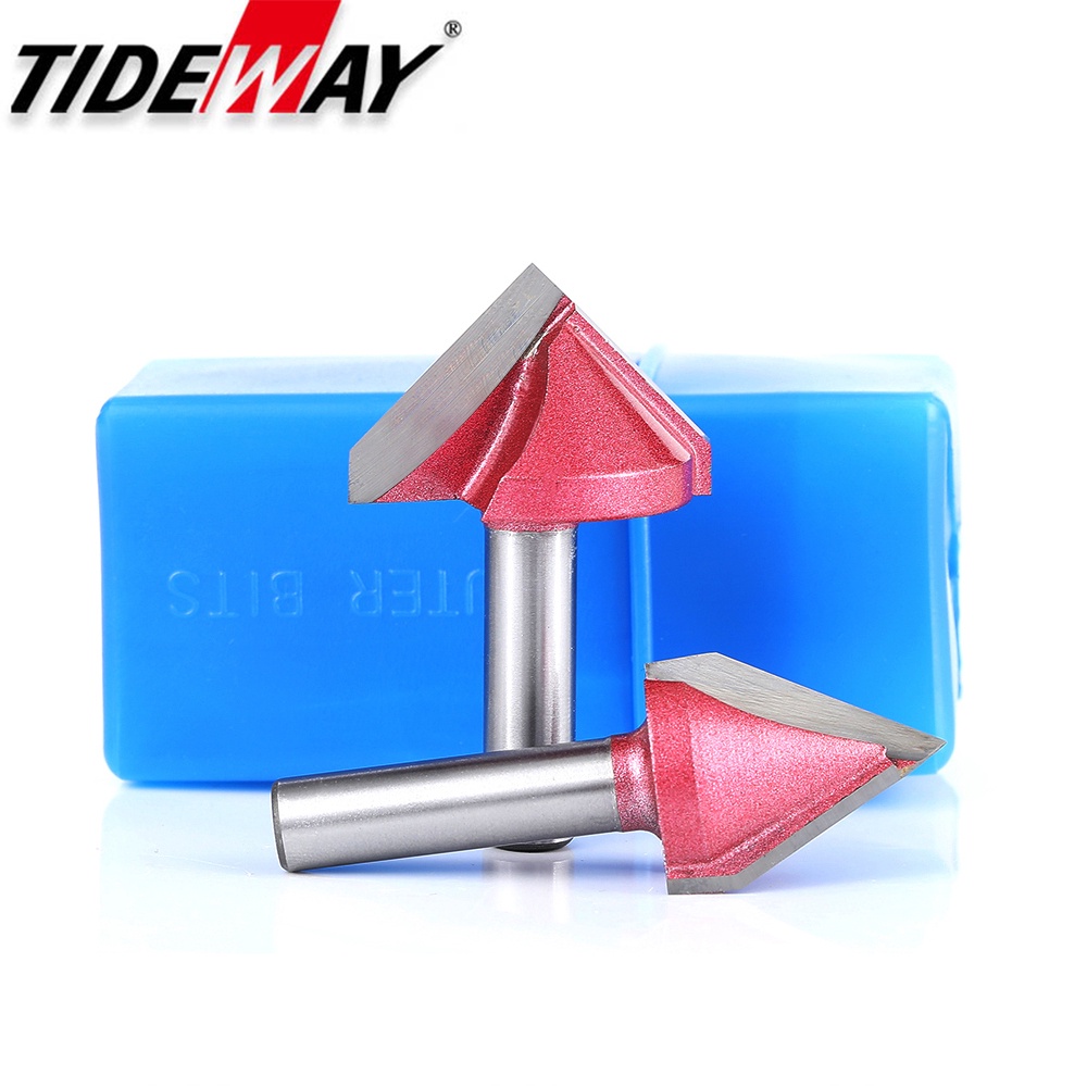 1 ชิ้นดอกกัด V Bit End Mill cnc 3D ขนาดก้าน 6 มิล มุม 60/90/120 องศา เราเตอร์ทังสเตนคาร์ไบด์ สำหรับ 