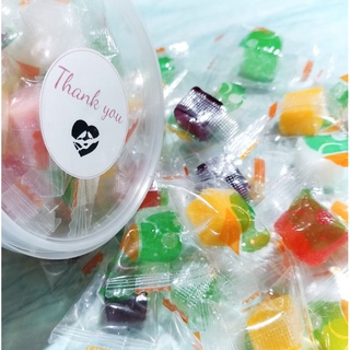 1 กระปุก เยลลี่ ผลไม้ รวมรส Fruit Jelly Gummies  กัมมี่ ลูกอม เคี้ยวหนึบ เยลลี่ผลไม้ ทุเรียน มะม่วง องุ่น มะพร้าว พีช