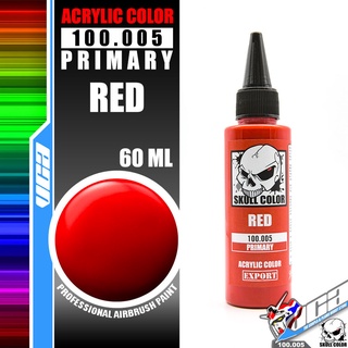 SKULL COLOR 100.005 RED ACRYLIC COLOR 60ML PRIMARY PAINT สีอะครีลิกสำหรับพลาสติก โมเดล VCA GUNDAM