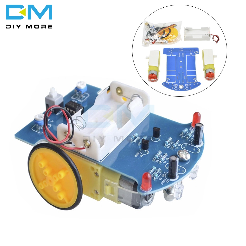 D2-1 สมาร์ทหุ่นยนต์ชุดรถอัจฉริยะติดตาม Line รถ Photosensitive Robot DIY ชุด Patrol อะไหล่รถยนต์ DIY ของเล่นอิเล็กทรอนิกส์