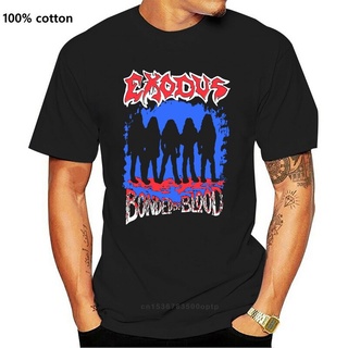 เสื้อยืดแขนสั้น พิมพ์ลาย EXODUS BONDED BLOOD Hard Rock Heavy Metal Punk Band สีดํา สไตล์พังก์ สําหรับผู้ชาย 194090Size S