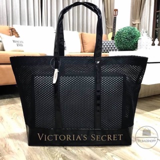 VICTORIAS SECRET LARGE MESH TOTE BAG 2017 (outlet) สีดำ