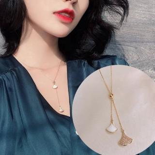 Korean necklace, simple classic fan-shaped necklace, micro-set light luxury full of diamond necklace, small celebrities wind neck chain, lock chain, Mori fashion 100 necklace