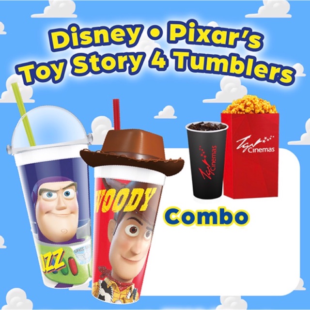 แก้วน้ำทอยสตอรี่ Toy Story แก้วโรงหนัง ทอยสตอรี่4 ประเทศ มาเลเซีย ของแท้