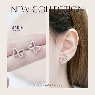 Mardi Jewelry ต่างหูผีเสื้อ เงินเท้ Dora Butterfly Earrings