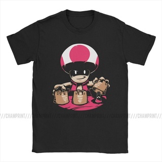 เสื้อยืดผ้าฝ้ายพิมพ์ลายขายดี เสื้อยืด ผ้าฝ้าย พิมพ์ลาย Super Mario Toad Another Castle Video Game สําหรับผู้ชาย