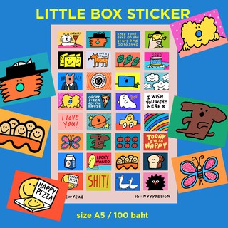 (nyyydesign) Little box Sticker Size A5 สติ้กเกอร์กันน้ำ ไม่ทิ้งคราบกาว / แปะlaptop ได้ / สินค้าพร้อมส่ง InStyle