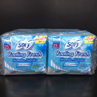 SOFY Cooling Fresh Super active Slim(23cm) ผ้าอนามัย โซฟี คูลลิ่งเฟรช ซูเปอร์ แอคทีฟ สลิม (ุ6 ชิ้น x 6 ห่อ)