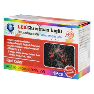 Iwachi ไฟประดับ LED 0.07-7W แสงสีแดง 100 หลอด กระพริบได้ ยาว 10 เมตร