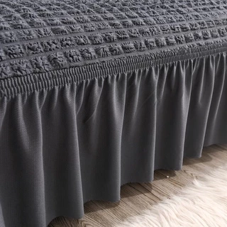 🔥พร้อมส่ง🔥ผ้าคลุมโซฟา1/2/3/4 ที่นั่ง Seersucker Sofa Cover ปลอกหุ้มโซฟาสไตล์กระโปรง ตัวป้องกันโซฟา Sofa Cover