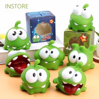 INSTORE Kawaii Om Nom Doll Toys Cartoon Toys Soft Animals Doll Mung Bean Frog Cute Desktop Ornaments Cartoon Doll Kids Toys Children Kids Birthday Gift Cut the Rope