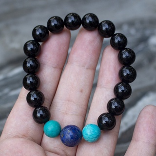 สร้อยข้อมือพลอยเทอร์ควอยซ์(Turquoise) พลอยลาพิส ลาซูลี (Lapis lazuli) และนิล (Onyx) อัญมณีแห่งดูดทรัพย์ขจัดสิ่งชั่