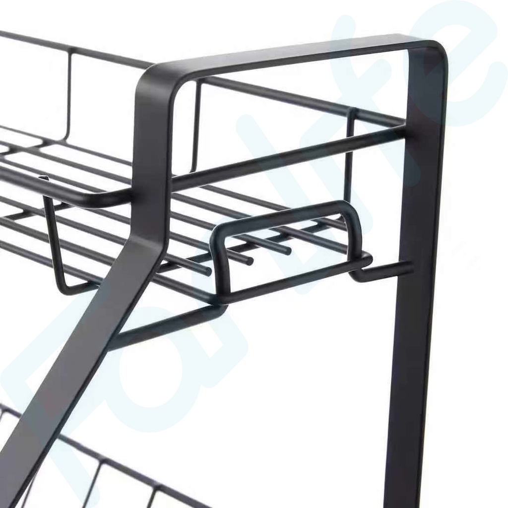 GSlife ชั้นวางจาน 2ชั้น ที่วางจานชาม ชั้นวางจานสแตนเลส ที่วางแก้ว กันสนิม ชั้นวางของในครัว✁{Fanlife}