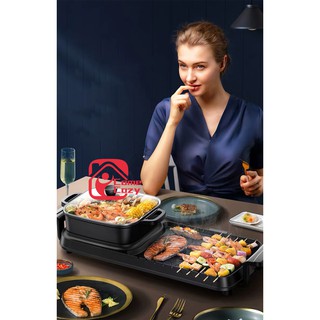 DK-806 เตาปิ้งย่าง+หม้อสุกี้ อเนกประสงค์พร้อมหม้อสุกี้
