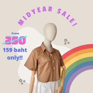 💥 ลดพิเศษ​ 159 บาท​ เสื้อครอปกระเป๋าคู่